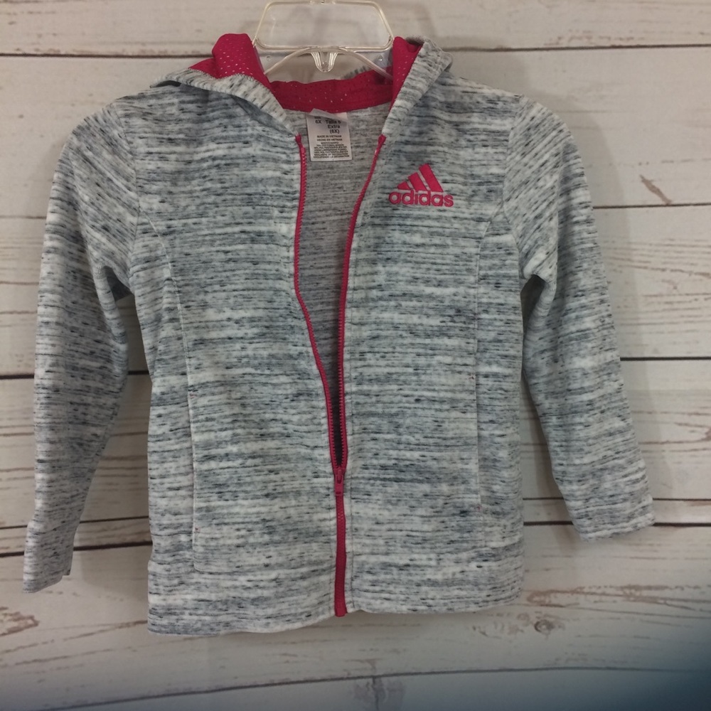 Girls Adidas Zip Up Jacket - Picture 2 of 6